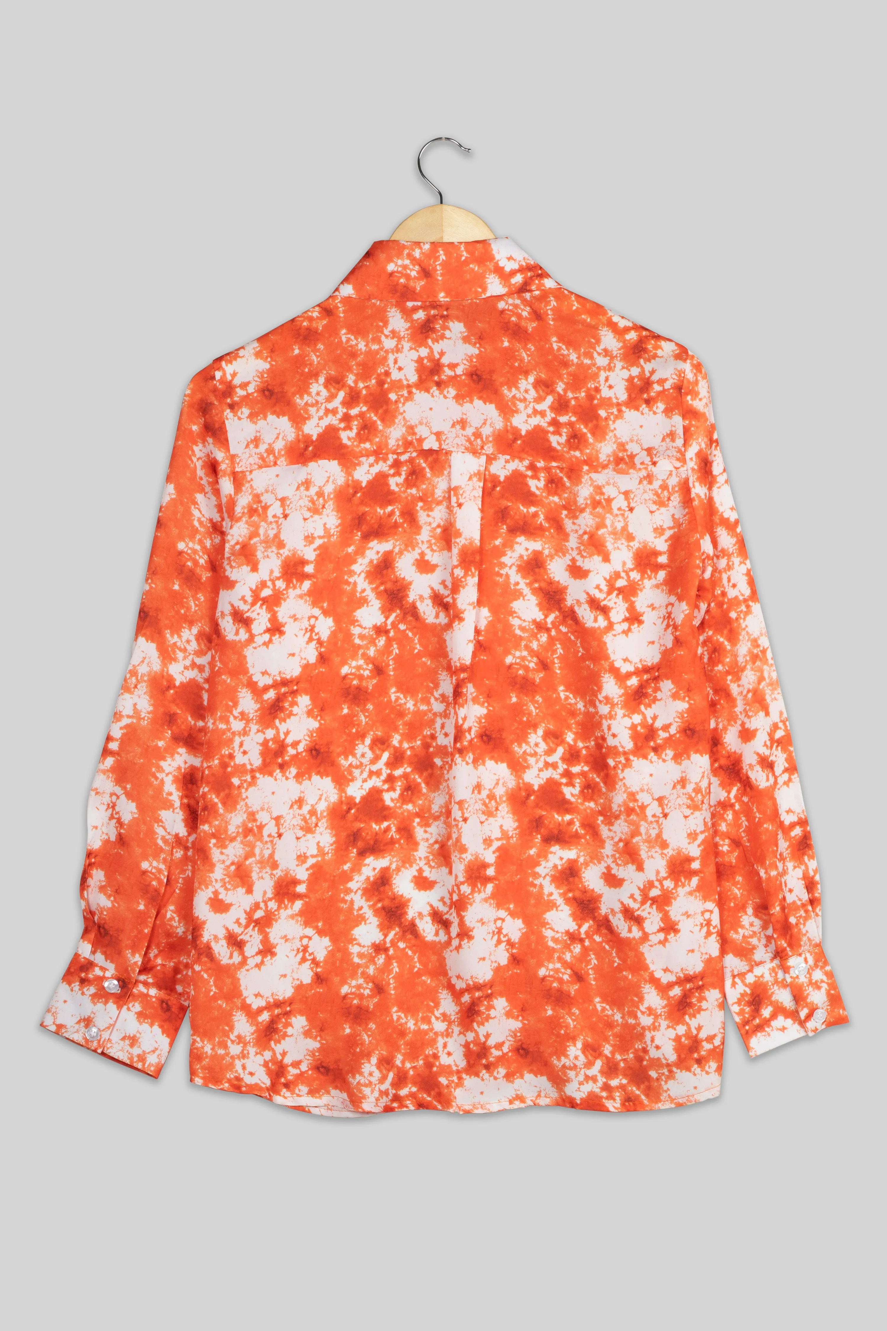 Attractive Orange Tie Dye Shirt For Women