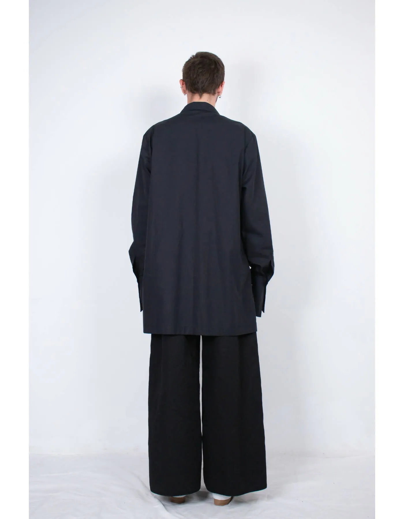 Black Layered Cotton Shirt