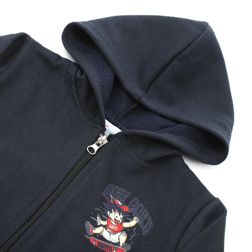 Boys Full Sleeves Hoodie  - Navy Blue