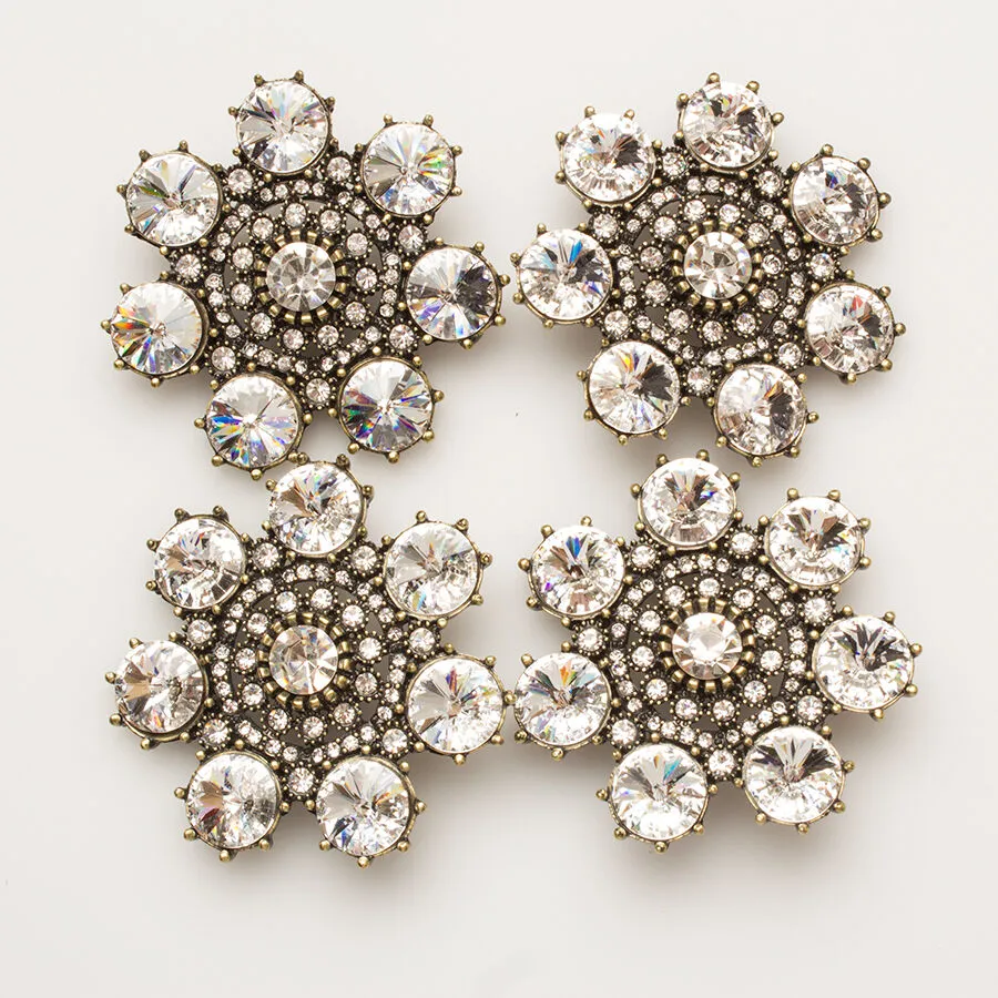Clear Circular Diamanté Button - Large
