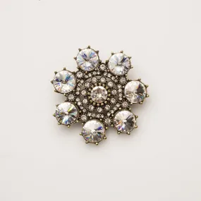 Clear Circular Diamanté Button - Large