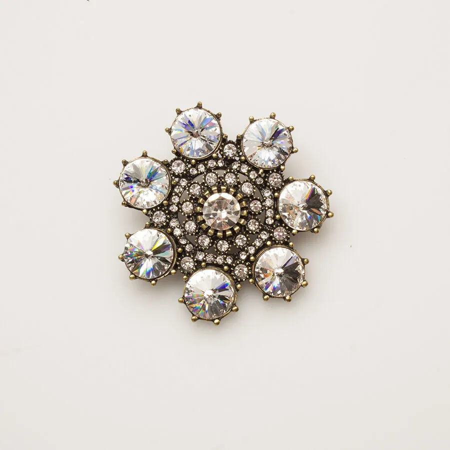 Clear Circular Diamanté Button - Large