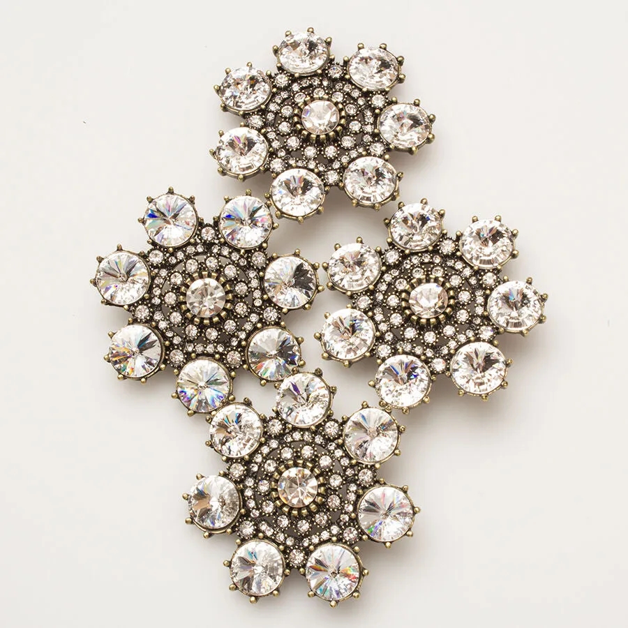 Clear Circular Diamanté Button - Large