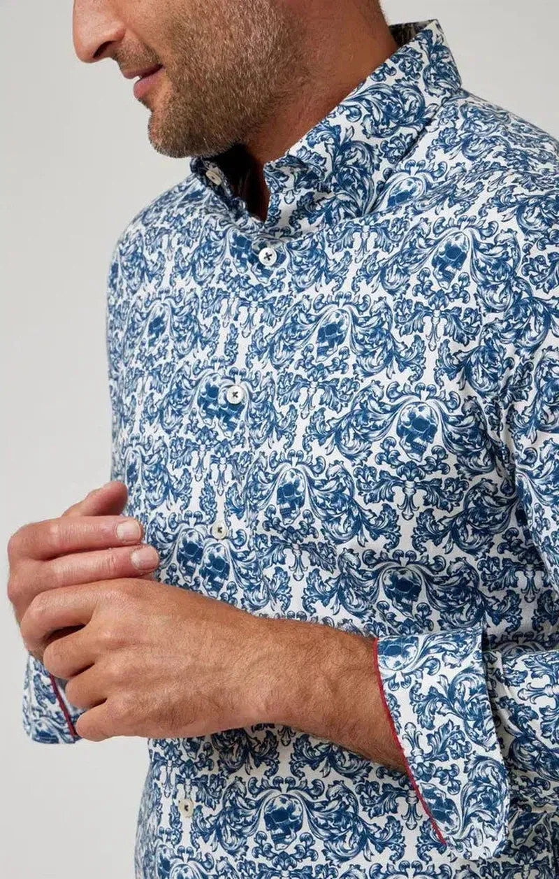 Cream Skull Printed Shirt