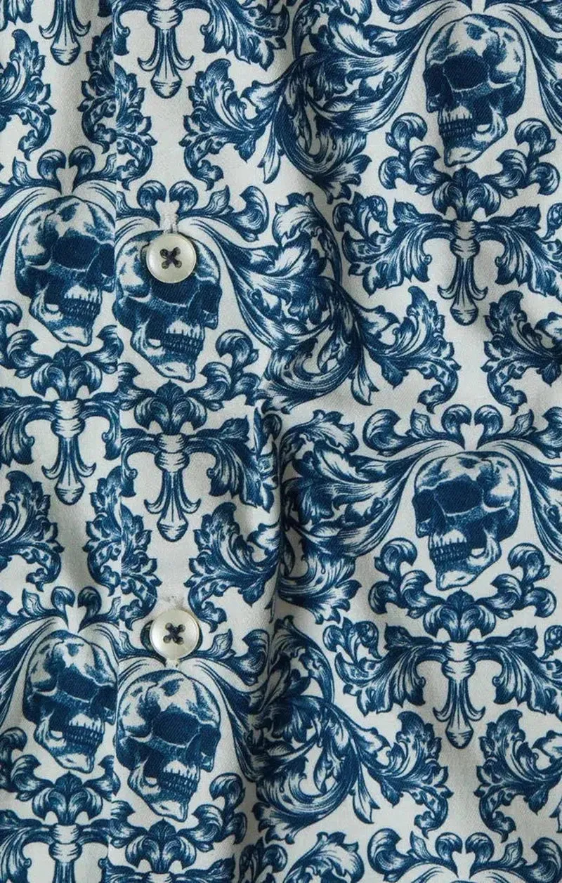 Cream Skull Printed Shirt