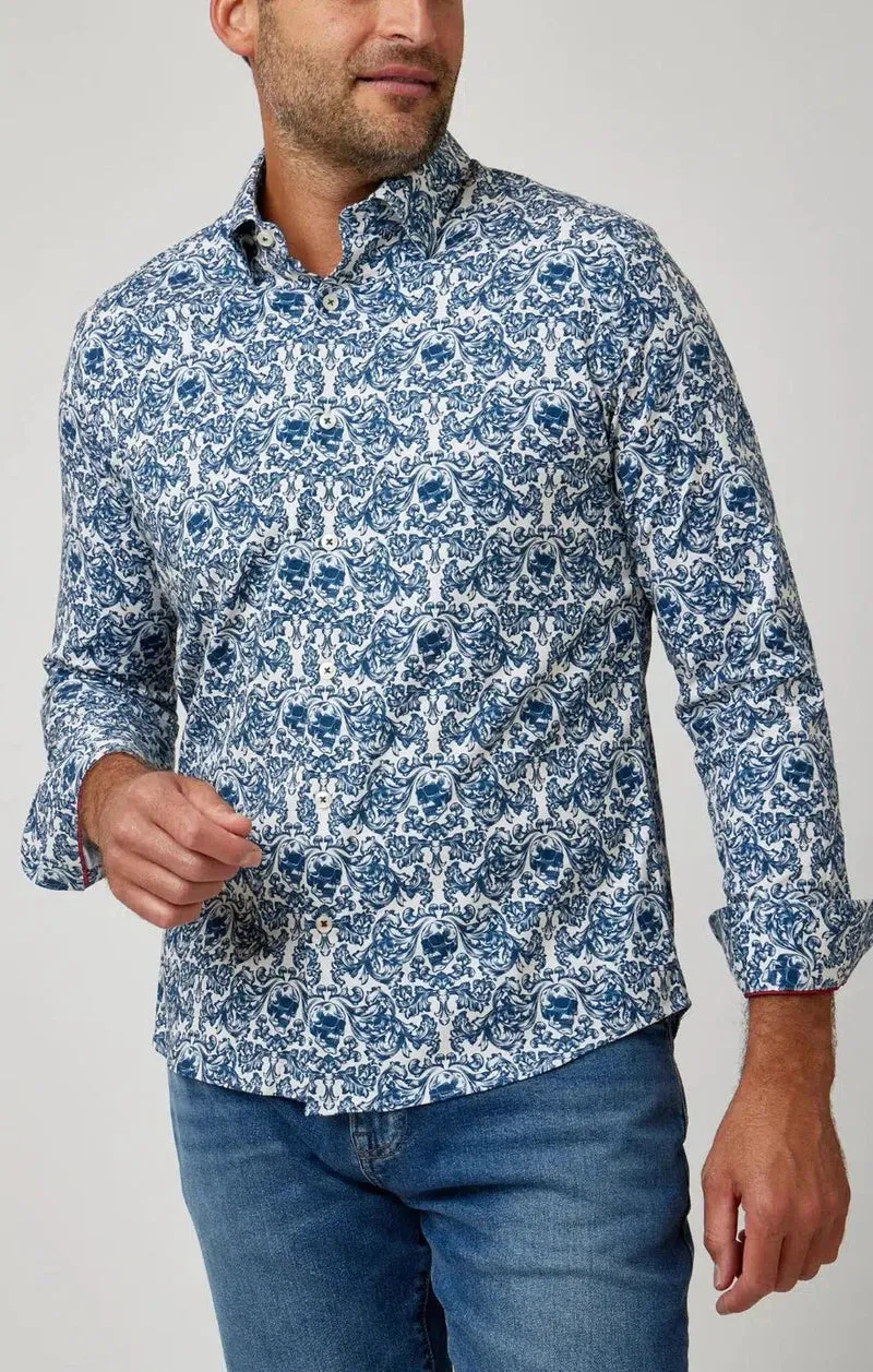 Cream Skull Printed Shirt