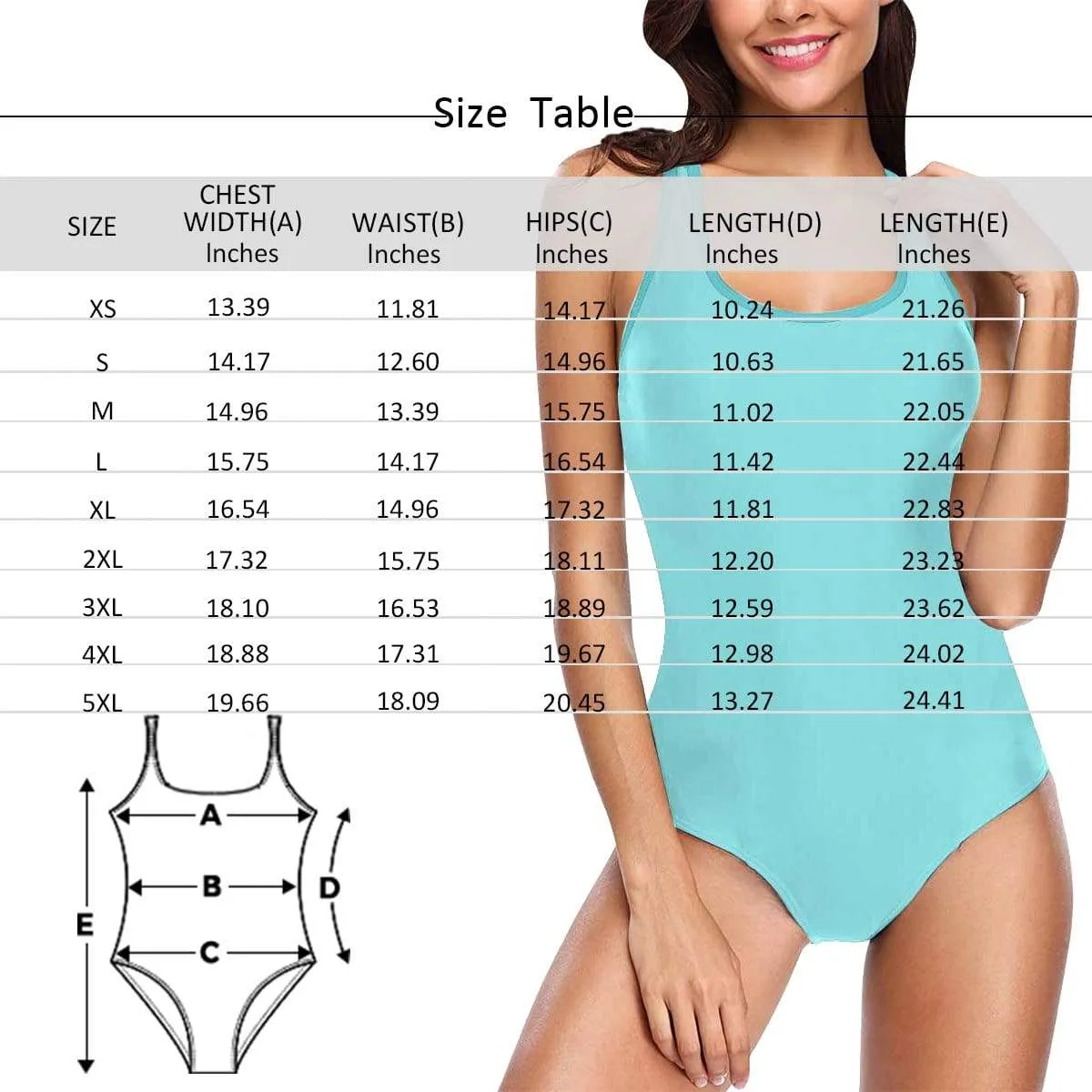 Custom Face US Flag Swimsuits Personalized Women's Tank Top Bathing Swimsuits Funny Gift Idea