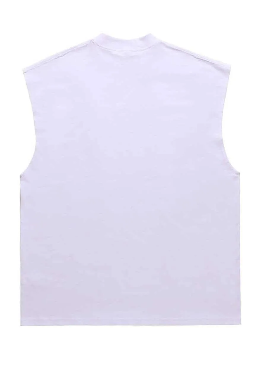 Dollar print sleeveless t-shirt angel tank top surfer vest