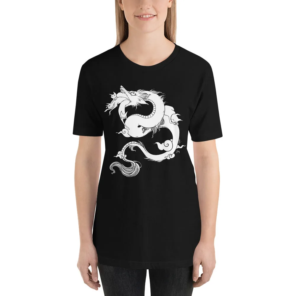 Dragon With Cats, Unisex T-Shirt, Black