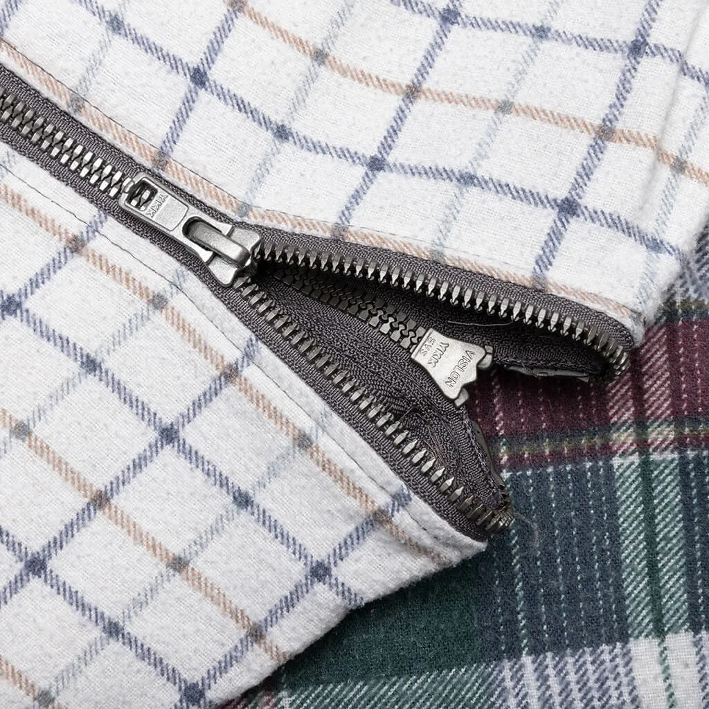 Flannel Shirt 7 Cuts Zipped Wide Reflection Shirt - Assorted