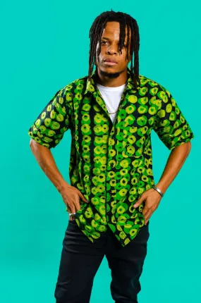 Green Batik Short-Sleeve Shirt