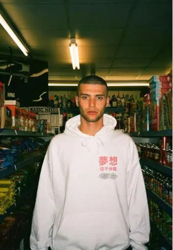 Hoodie in White With Chinese Dragon Print