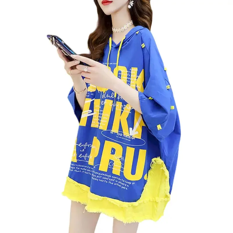 Oversized Short Sleeve Hooded T-Shirt