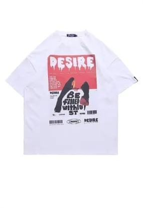 Retro poster print t-shirt punk tee grunge top in white