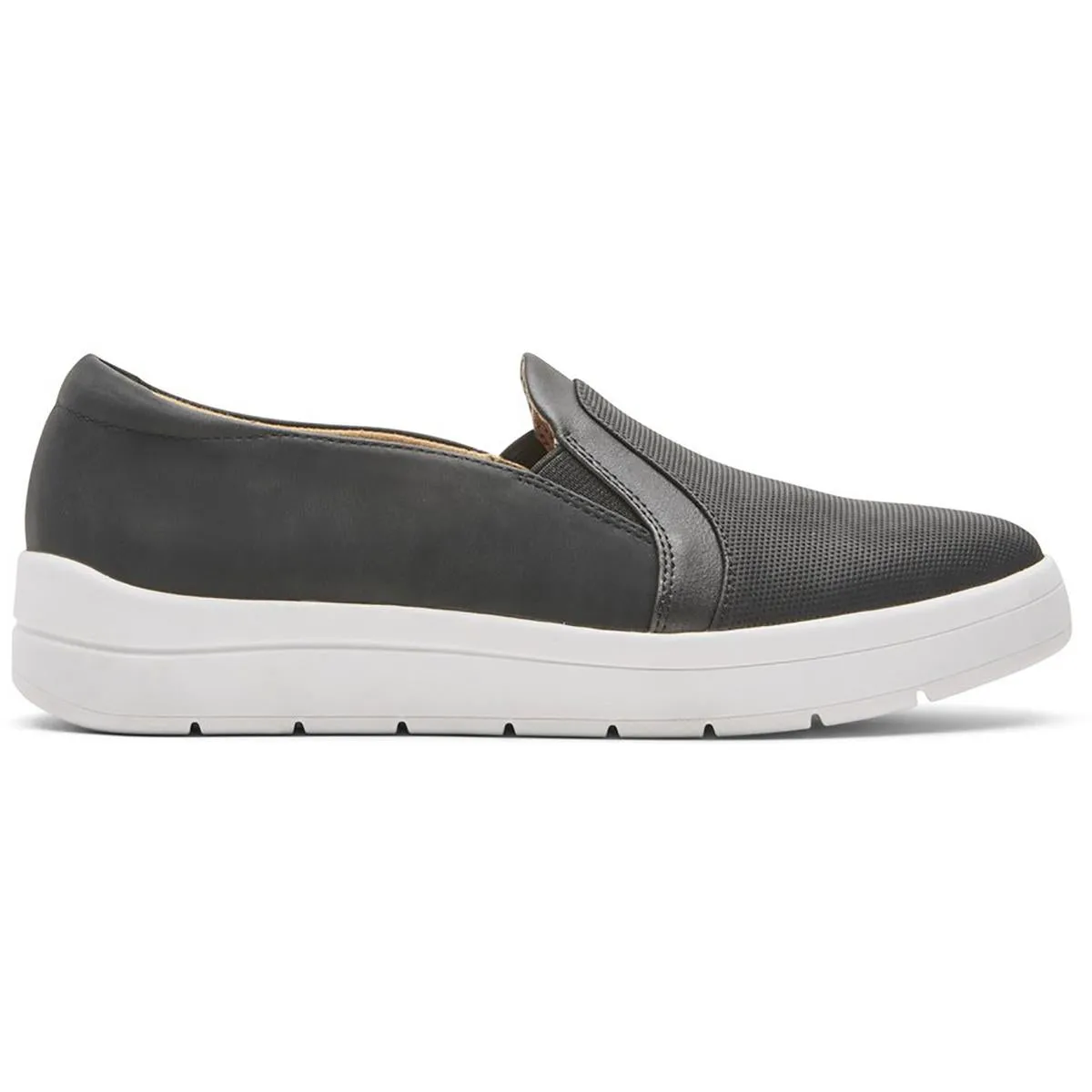 Rockport Womens TF Navya Double Gore Faux Suede Laceless Oxfords