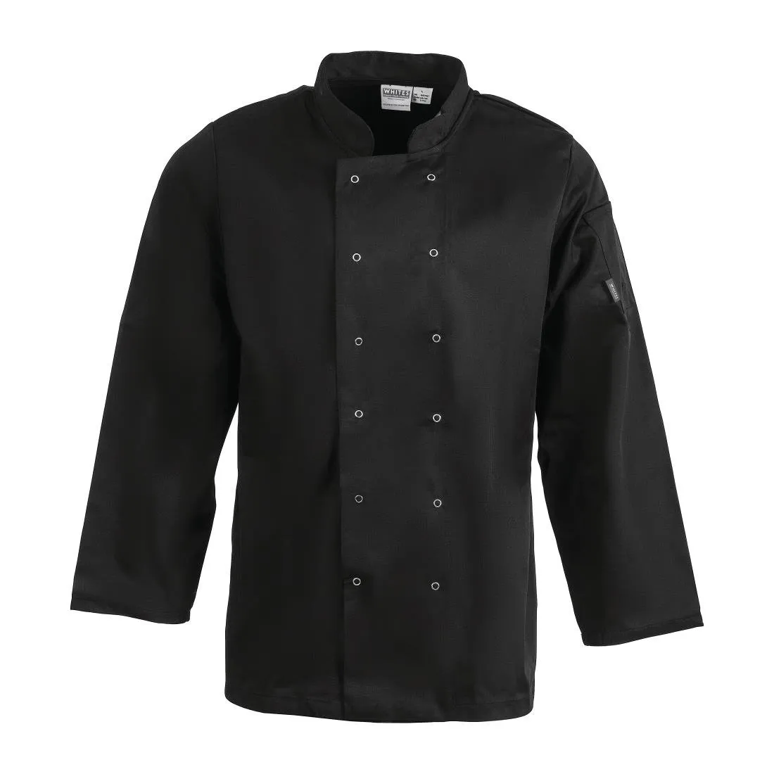 Whites Vegas Unisex Chefs Jacket Long Sleeve Black L - A438-L