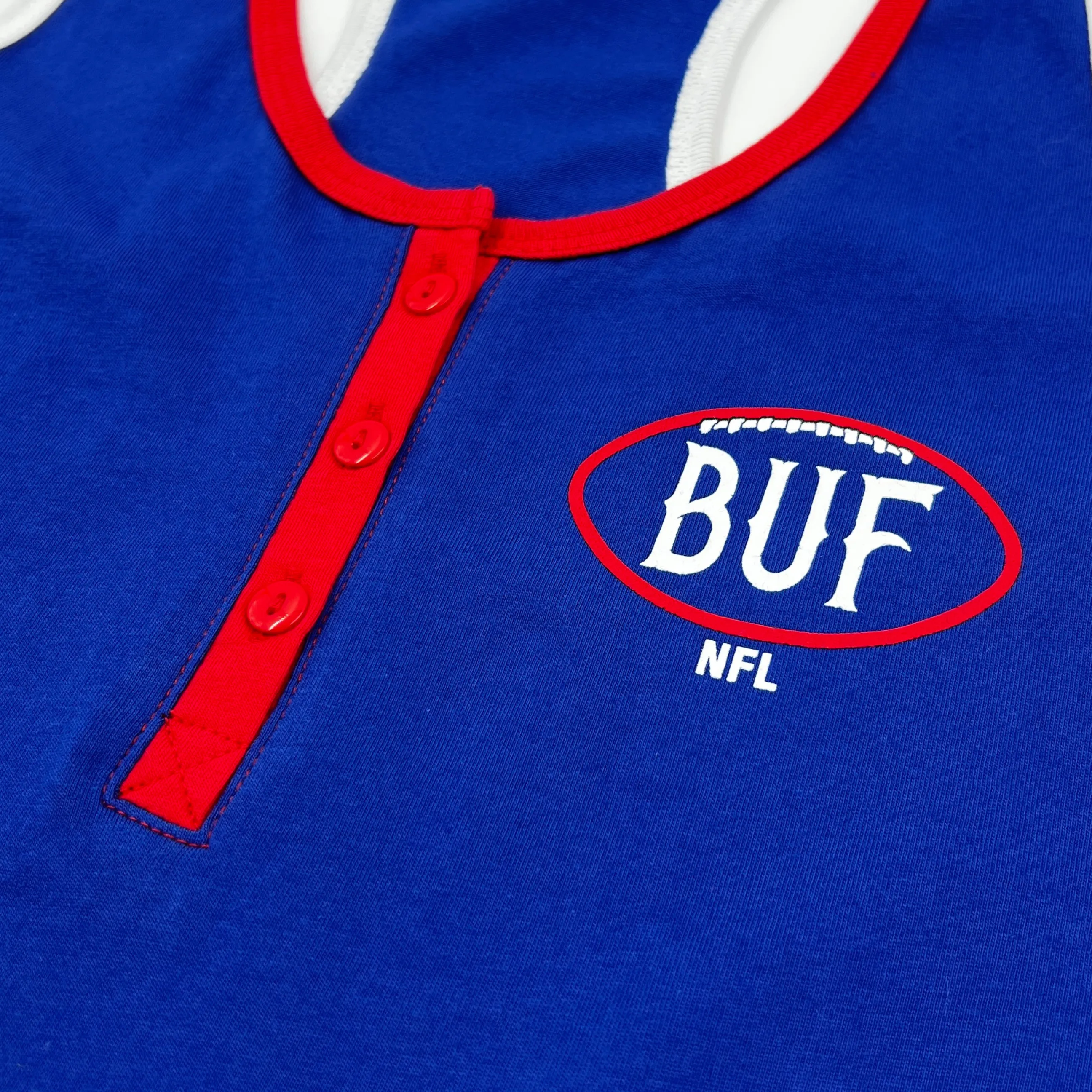 Women's New Era Bills Royal Blue Racerback With Buttons Tank Top